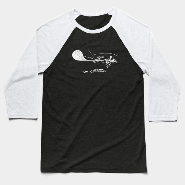 Lilienthal's Flying Machine 1895 Baseball T-Shirt by AeroGeek